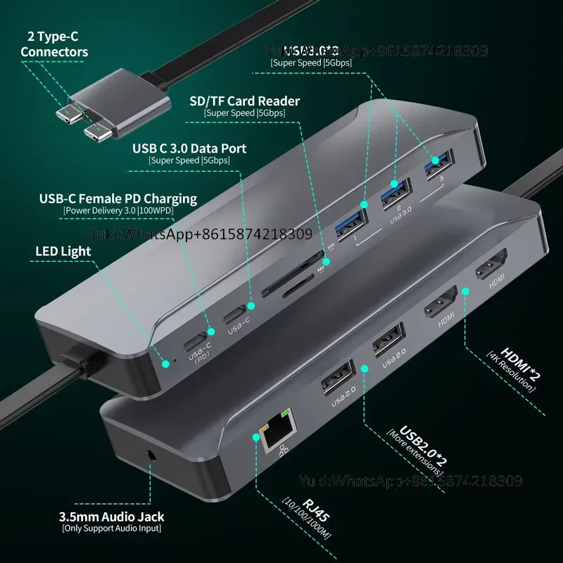 Usb C Hub - Docking Station USB C 5-in-1 con
