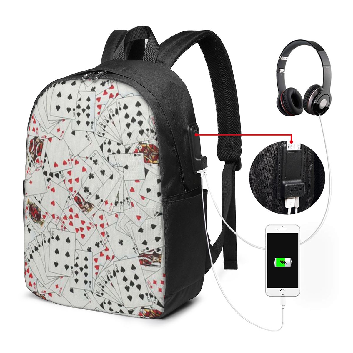 Laptop Bag - Zaino con stampa di carte da