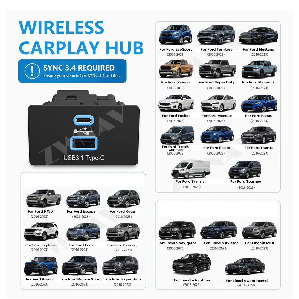Usb C Hub - Adattatore Wireless CarPlay Android Auto per