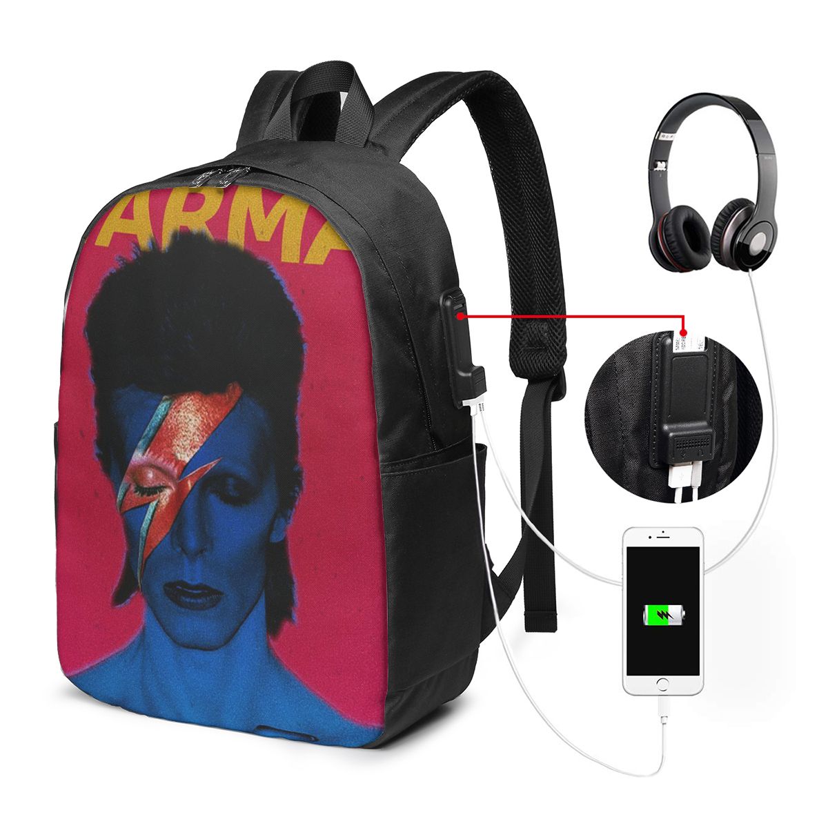Laptop Bag - Zaino Davids Bowied, borsa da viaggio