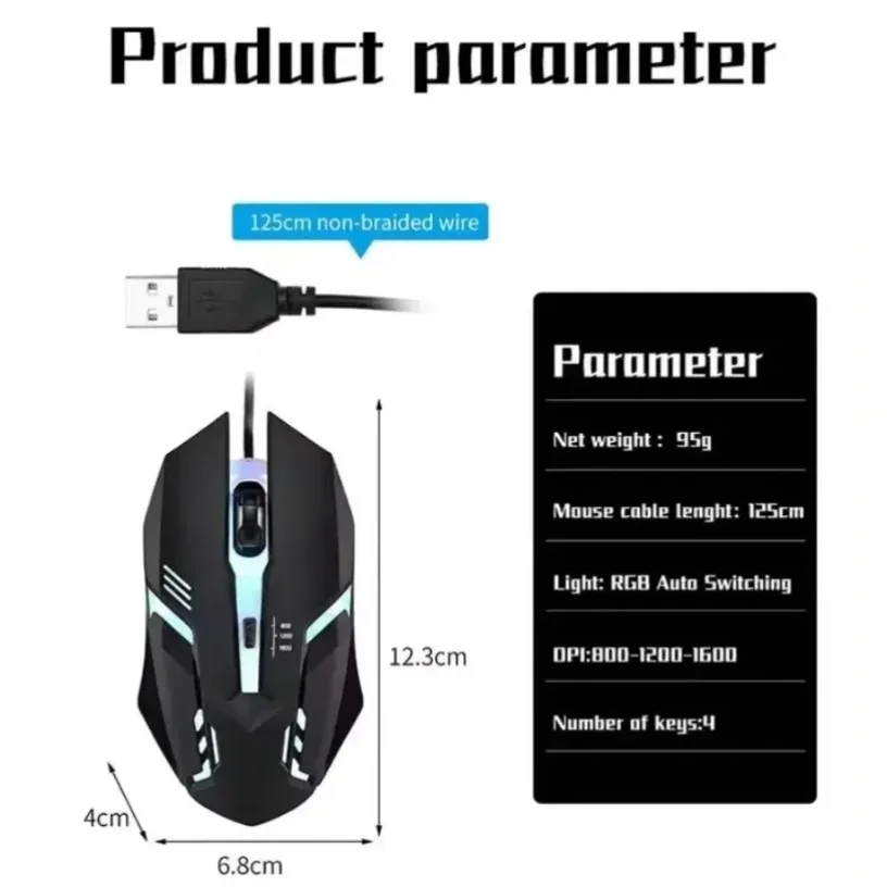 Mouse da gaming con cavo USB,  - Laptop Mouse recensione e prezzo