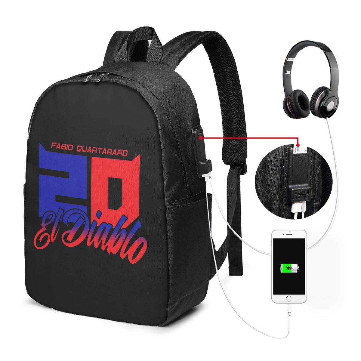 Fabio Quartararo El Diablo Num - Laptop Bag recensione e prezzo